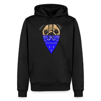 Pug Life - Männer Premium Bio Hoodie - Schwarz - Vorne - Nico (187cm)