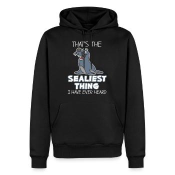 sceau - Sweat à capuche Premium bio Homme - noir - Devant - Nico (187cm)