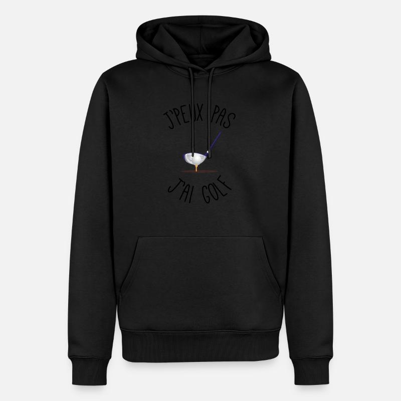 je peux pas j'ai golf - Sweat à capuche Premium bio Homme - noir