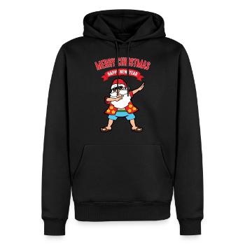 Dabbing Dab Père Noël Père Noël Noël - Sweat à capuche Premium bio Homme - noir - Devant - Nico (187cm)