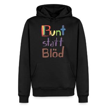 Coloré au lieu de stupide - Sweat à capuche Premium bio Homme - noir - Devant - Nico (187cm)