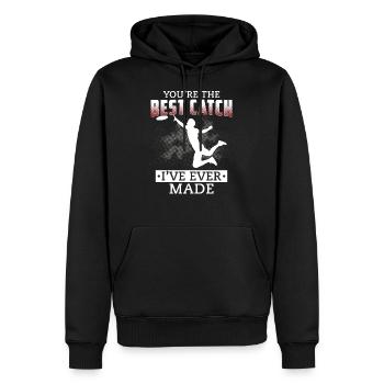 Tu es la meilleure prise jamais faite - Fan de Frisbee - Sweat à capuche Premium bio Homme - noir - Devant - Nico (187cm)