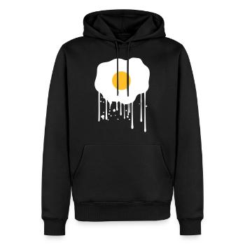 spray tropfen graffiti stempel spiegelei essen lec - Männer Premium Bio Hoodie - Schwarz - Vorne - Nico (187cm)