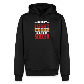 Désolé je ne peux pas mon petit-fils a le football - Sweat à capuche Premium bio Homme - noir - Devant - Nico (187cm)