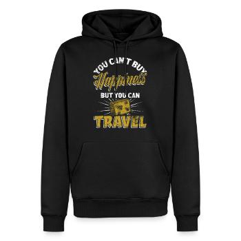 Reisen Reisender - Männer Premium Bio Hoodie - Schwarz - Vorne - Nico (187cm)