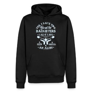 Dad & Mom T-shirt - I have Two Beautiful Daughters - Männer Premium Bio Hoodie - Schwarz - Vorne - Nico (187cm)