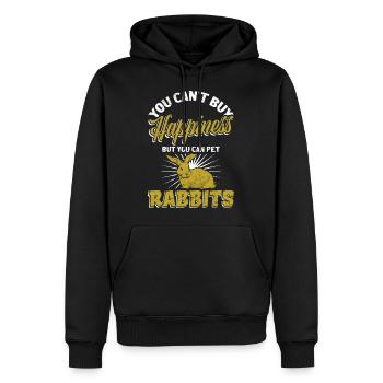 Kaninchen Hase - Männer Premium Bio Hoodie - Schwarz - Vorne - Nico (187cm)