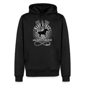 Berber Pferd barb horse - Männer Premium Bio Hoodie - Schwarz - Vorne - Nico (187cm)