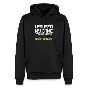 Ich habe mein Spiel pausiert Gern Geschehen Zocker - Männer Premium Bio Hoodie - Schwarz - Vorne - Nico (187cm)