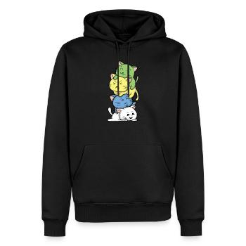 Kawaii Katzen Manga Stil Japan Miao Geschenk - Männer Premium Bio Hoodie - Schwarz - Vorne - Nico (187cm)