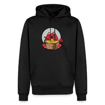 Manga Katze Ramen Nudelsuppe schlürfen Geschenk - Männer Premium Bio Hoodie - Schwarz - Vorne - Nico (187cm)