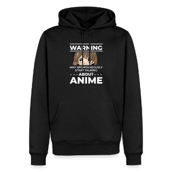 Warnung Anime Liebhaber Manga Japan Geschenk - Männer Premium Bio Hoodie - Schwarz - Vorne - Nico (187cm)