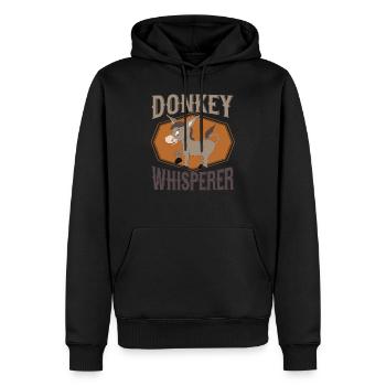 Âne Whisperer - Sweat à capuche Premium bio Homme - noir - Devant - Nico (187cm)