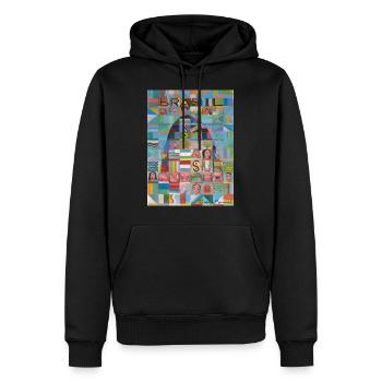 Brasilien b - Männer Premium Bio Hoodie - Schwarz - Vorne - Nico (187cm)