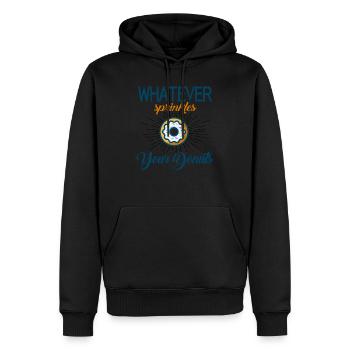 Tout ce qui saupoudre vos beignets - Sweat à capuche Premium bio Homme - noir - Devant - Nico (187cm)