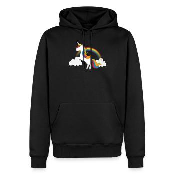 Unicorn Rainbow Unicorn Rainbow Cloud Cloud - Sweat à capuche Premium bio Homme - noir - Devant - Nico (187cm)