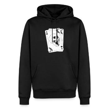 As de pique Ace Spades Skull Poker - Sweat à capuche Premium bio Homme - noir - Devant - Nico (187cm)