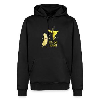 Banane zieht sich aus, lets get naked - Männer Premium Bio Hoodie - Schwarz - Vorne - Nico (187cm)