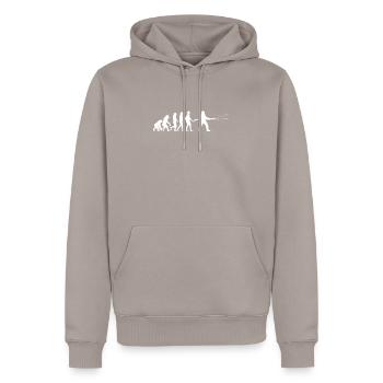Feuerwehrmann Feuerwehrmann Geschenk Evolution - Männer Premium Bio Hoodie - Taupe - Vorne - Nico (187cm)