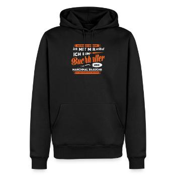 Comptable, Drôle, Cadeau, Occupation, Emploi, Citation - Sweat à capuche Premium bio Homme - noir - Devant - Nico (187cm)