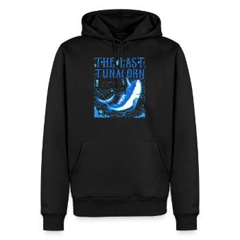 Thon licorne jeu de mots Drôle de sort cadeau - Sweat à capuche Premium bio Homme - noir - Devant - Nico (187cm)