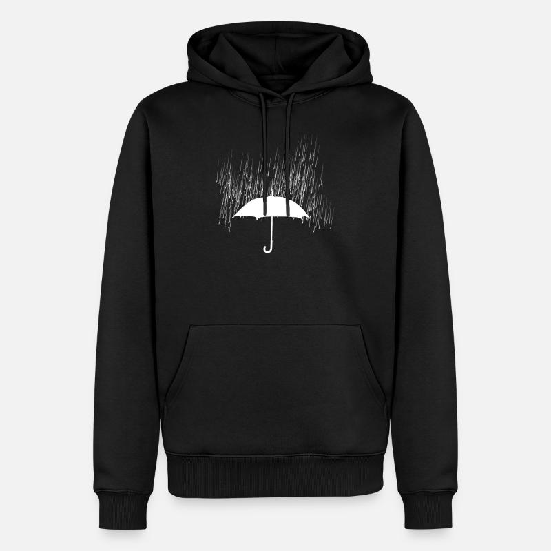 Regen Regenschirm Herbst Geschenk - Männer Premium Bio Hoodie - Schwarz