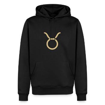 Taureau - Sweat à capuche Premium bio Homme - noir - Devant - Nico (187cm)