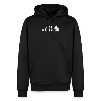 Programmer - Men’s Premium Organic Hoodie - black - Front - Nico (187cm)