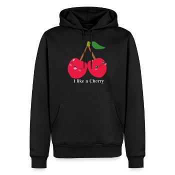 Kirsche Kirschbaum Obst Frucht Liebe Geschenk Love - Männer Premium Bio Hoodie - Schwarz - Vorne - Nico (187cm)