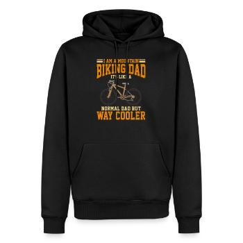 Cadeau de fête des pères papa vtt - Sweat à capuche Premium bio Homme - noir - Devant - Nico (187cm)