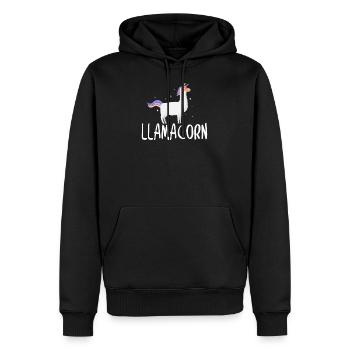 Llamacorn Drama Lama tendances chères dire cadeau - Sweat à capuche Premium bio Homme - noir - Devant - Nico (187cm)