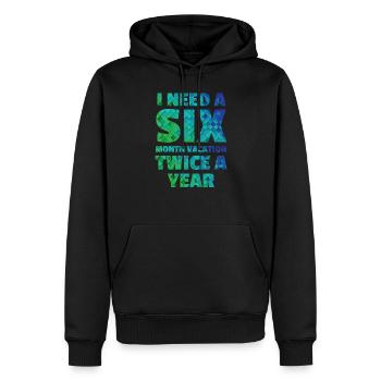 Vacation - Männer Premium Bio Hoodie - Schwarz - Vorne - Nico (187cm)