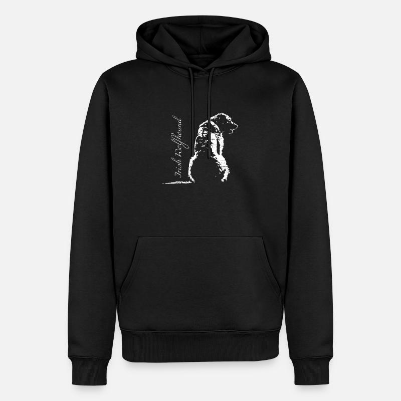 Chien chien mignon Irish Wolfhound - Sweat à capuche Premium bio Homme - noir