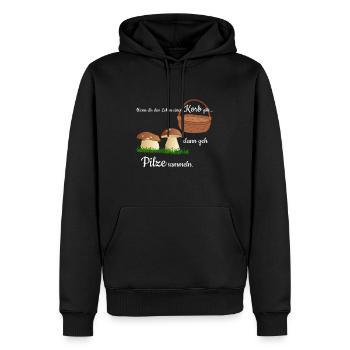 Pilz Pilze Pilzsammler Steinpilz suchen Geschenk - Männer Premium Bio Hoodie - Schwarz - Vorne - Nico (187cm)