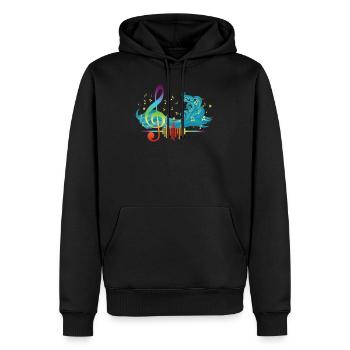 Die Musikwelle für Komponisten - Männer Premium Bio Hoodie - Schwarz - Vorne - Nico (187cm)