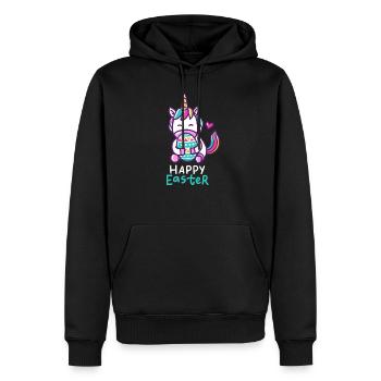 Einhorn - Einhörner - Geschenk - Frohe Ostern - Männer Premium Bio Hoodie - Schwarz - Vorne - Nico (187cm)