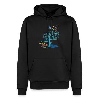 Penser en dehors de la boîte - Sweat à capuche Premium bio Homme - noir - Devant - Nico (187cm)