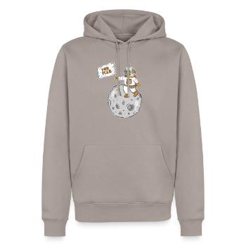 Space Pug - Männer Premium Bio Hoodie - Taupe - Vorne - Nico (187cm)