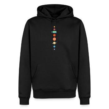 Chemise plate de la société tranche de carte de la terre plate de la société - Sweat à capuche Premium bio Homme - noir - Devant - Nico (187cm)