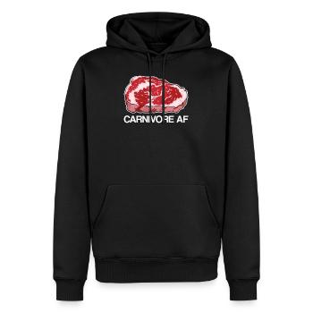 Carnivore AF Fleischfresser Ketogene Diät Geschenk - Männer Premium Bio Hoodie - Schwarz - Vorne - Nico (187cm)