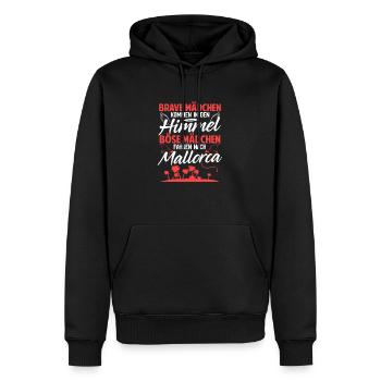 Les mauvaises filles vont au cadeau de vacances à Majorque - Sweat à capuche Premium bio Homme - noir - Devant - Nico (187cm)