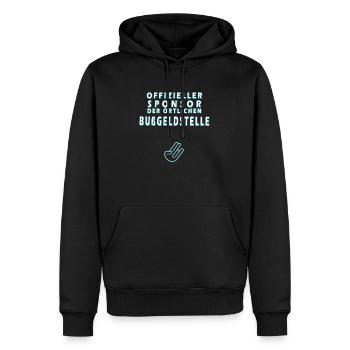 Offizieller Sponsor der örtlichen Bußgeldstelle - Männer Premium Bio Hoodie - Schwarz - Vorne - Nico (187cm)
