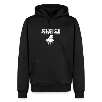 Piano piano - Sweat à capuche Premium bio Homme - noir - Devant - Nico (187cm)