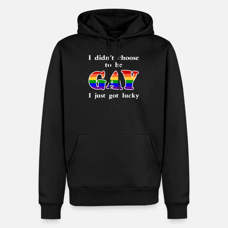 lucky1 1 - Männer Premium Bio Hoodie - Schwarz