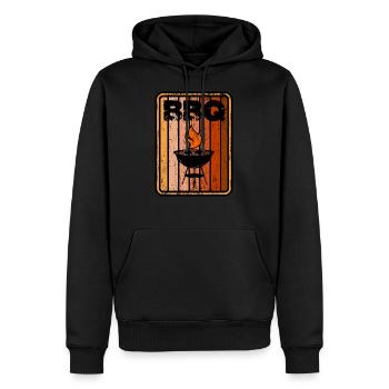 Signe de barbecue - Sweat à capuche Premium bio Homme - noir - Devant - Nico (187cm)