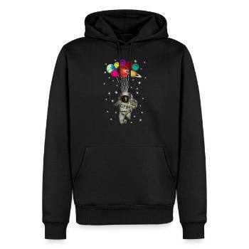 Astronaut with balloons - Men’s Premium Organic Hoodie - black - Front - Nico (187cm)