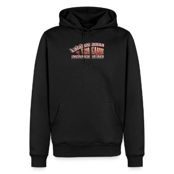 Lalalaaaaaaa ich kann dich nicht hören - Männer Premium Bio Hoodie - Schwarz - Vorne - Nico (187cm)