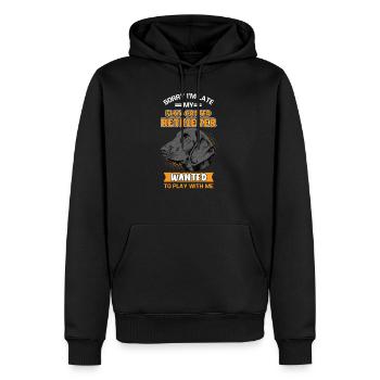 Flat Coated Retriever - Männer Premium Bio Hoodie - Schwarz - Vorne - Nico (187cm)