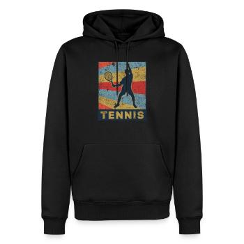Tennis Tennisfan Tennisclub Geschenk Tennisball - Männer Premium Bio Hoodie - Schwarz - Vorne - Nico (187cm)