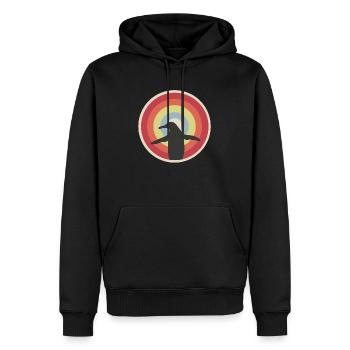Pingouin rétro - Sweat à capuche Premium bio Homme - noir - Devant - Nico (187cm)